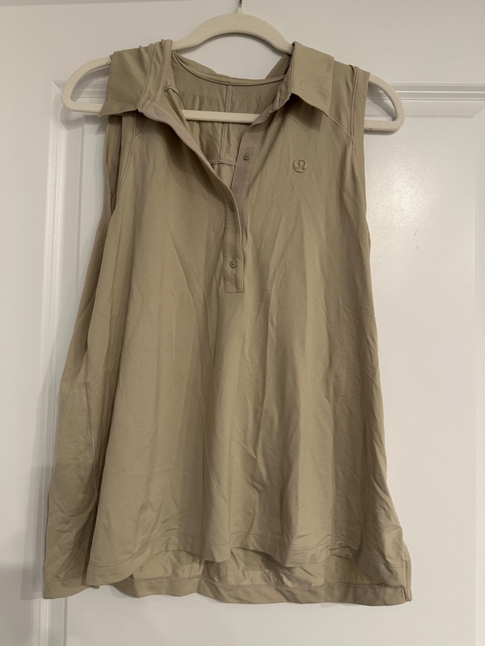 lululemon athletica Sleeveless Polo Tank in Light Beige